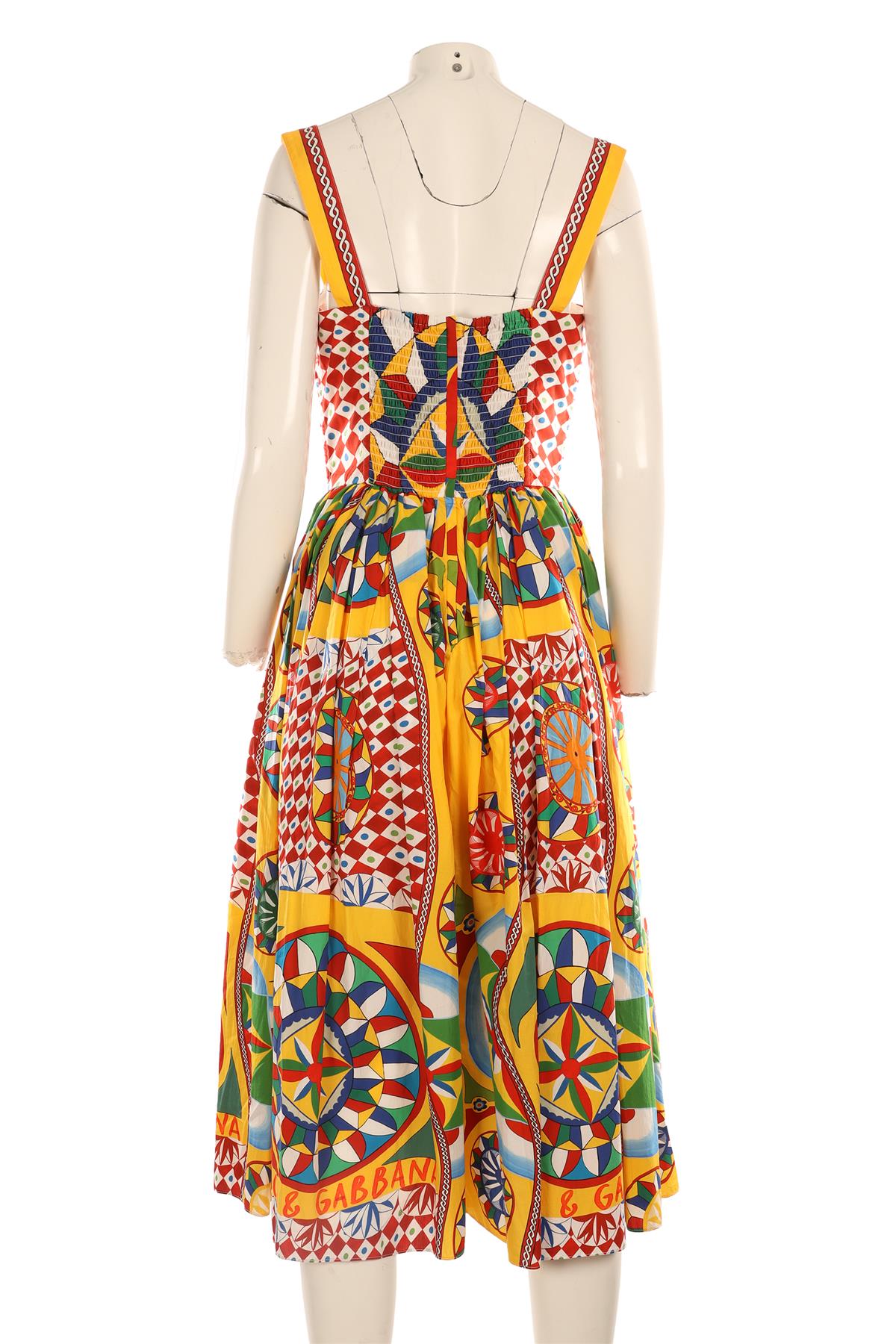DOLCE & GABBANA MULTI COTTON MAXI DRESS IT 46 UK 14 US 10