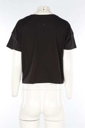 LULULEMON BLACK COTTON T-SHIRT UK 8