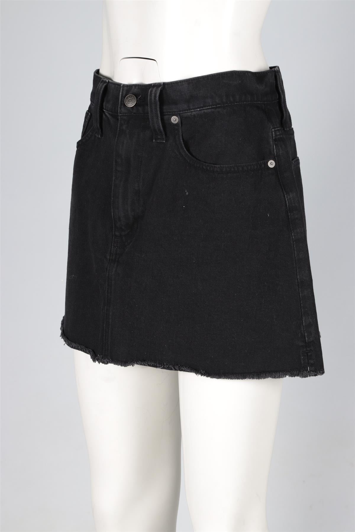 MADEWELL BLACK DENIM MINI SKIRT W30 UK 12