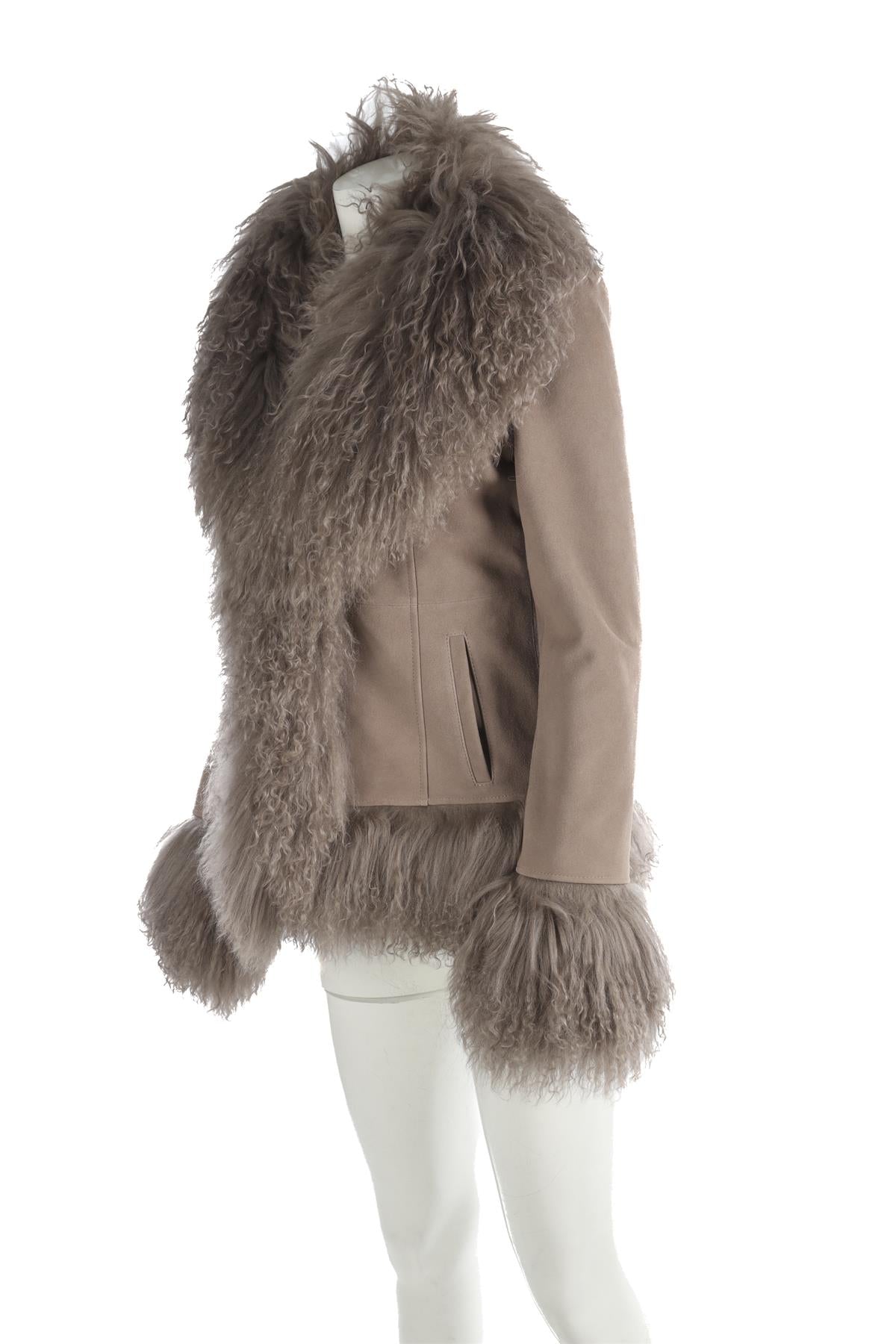 SUSANNA CHOW GREY SUEDE JACKET SMALL