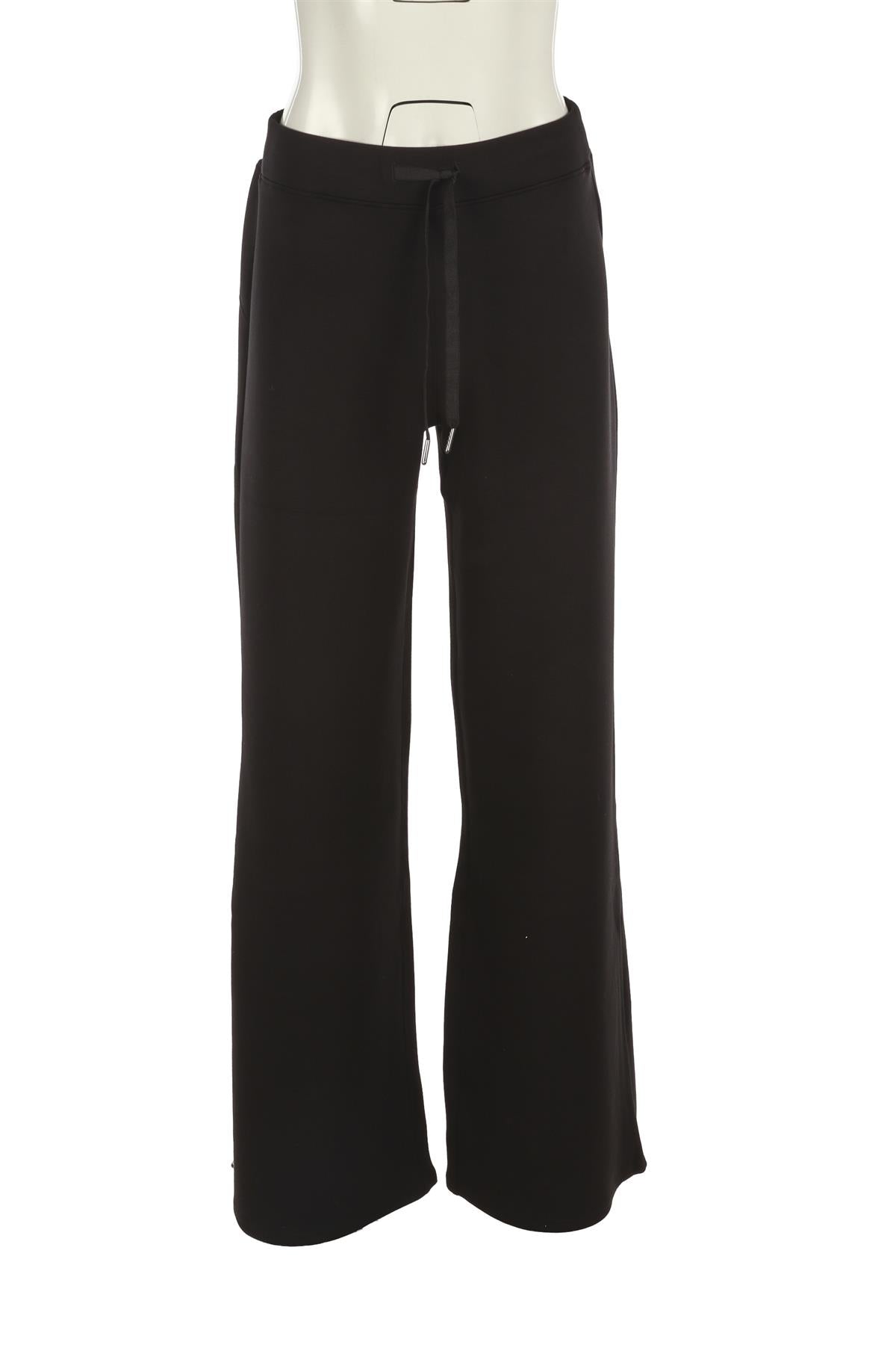 SPANX BLACK JERSEY STRAIGHT LEG PANTS MEDIUM