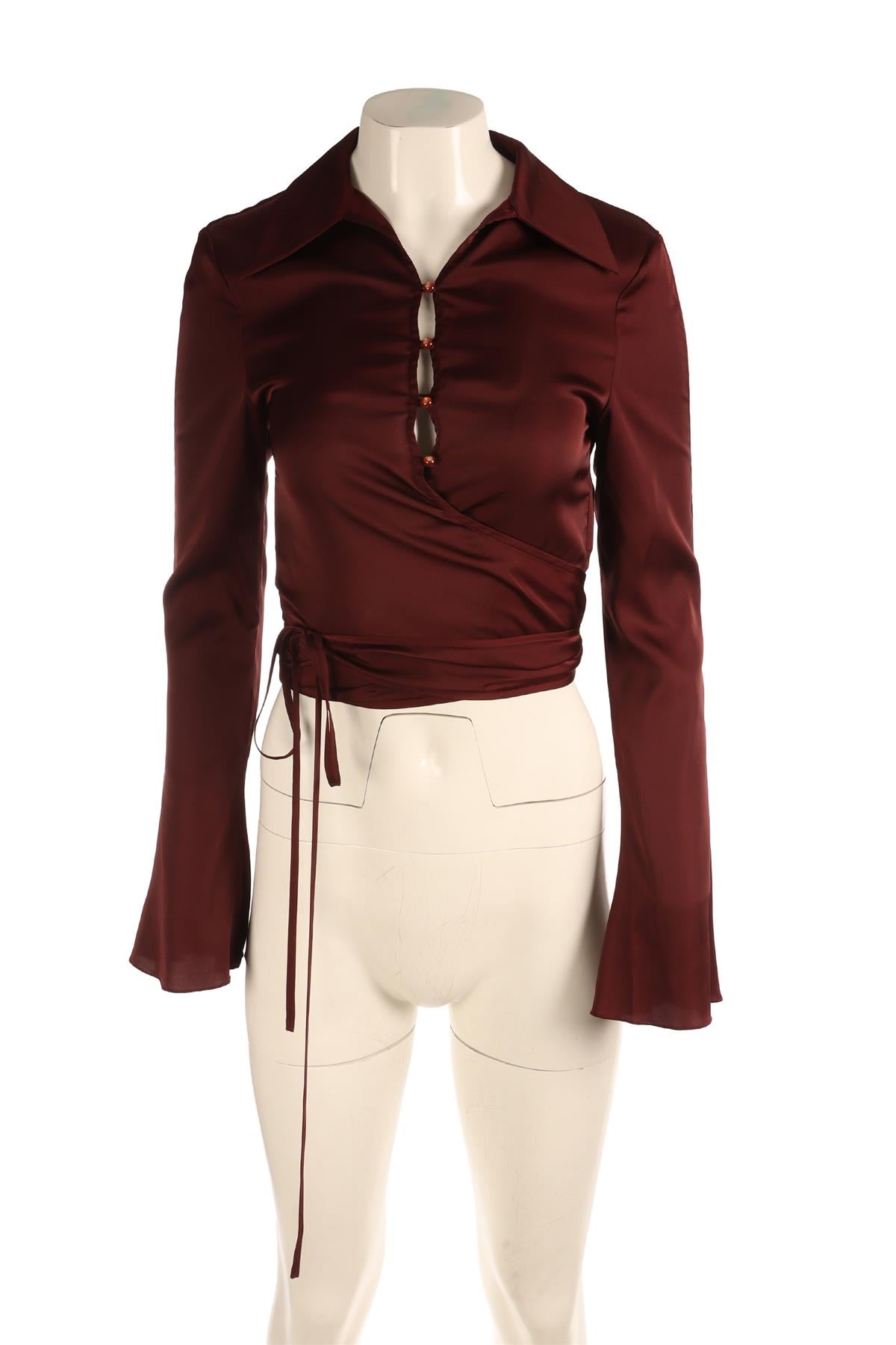 ACNE STUDIOS BURGUNDY SILK SHIRT EU 34 UK 6