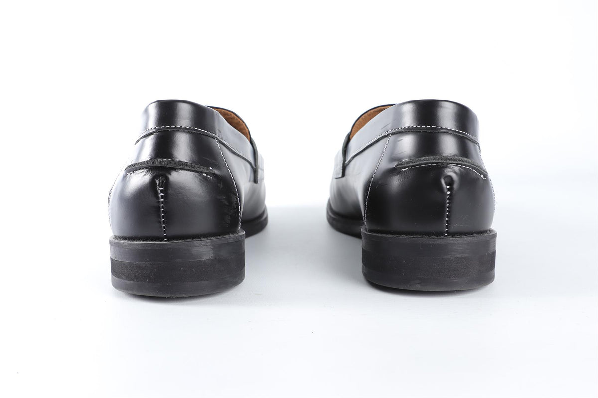 DUKE + DEXTER BLACK MEN'S LEATHER LOAFERS UK 9 EU 43 US 10