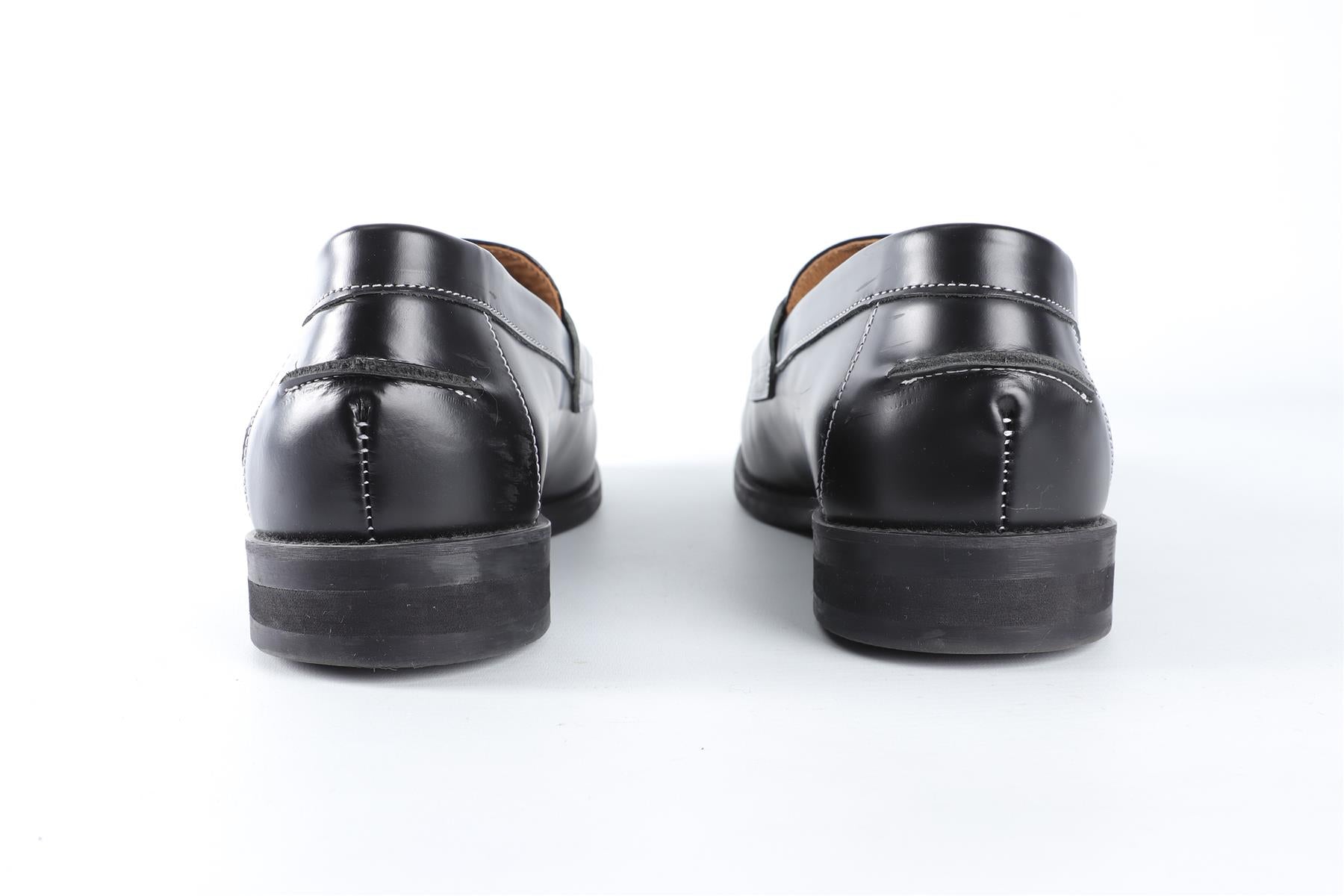 DUKE + DEXTER BLACK MEN'S LEATHER LOAFERS UK 9 EU 43 US 10