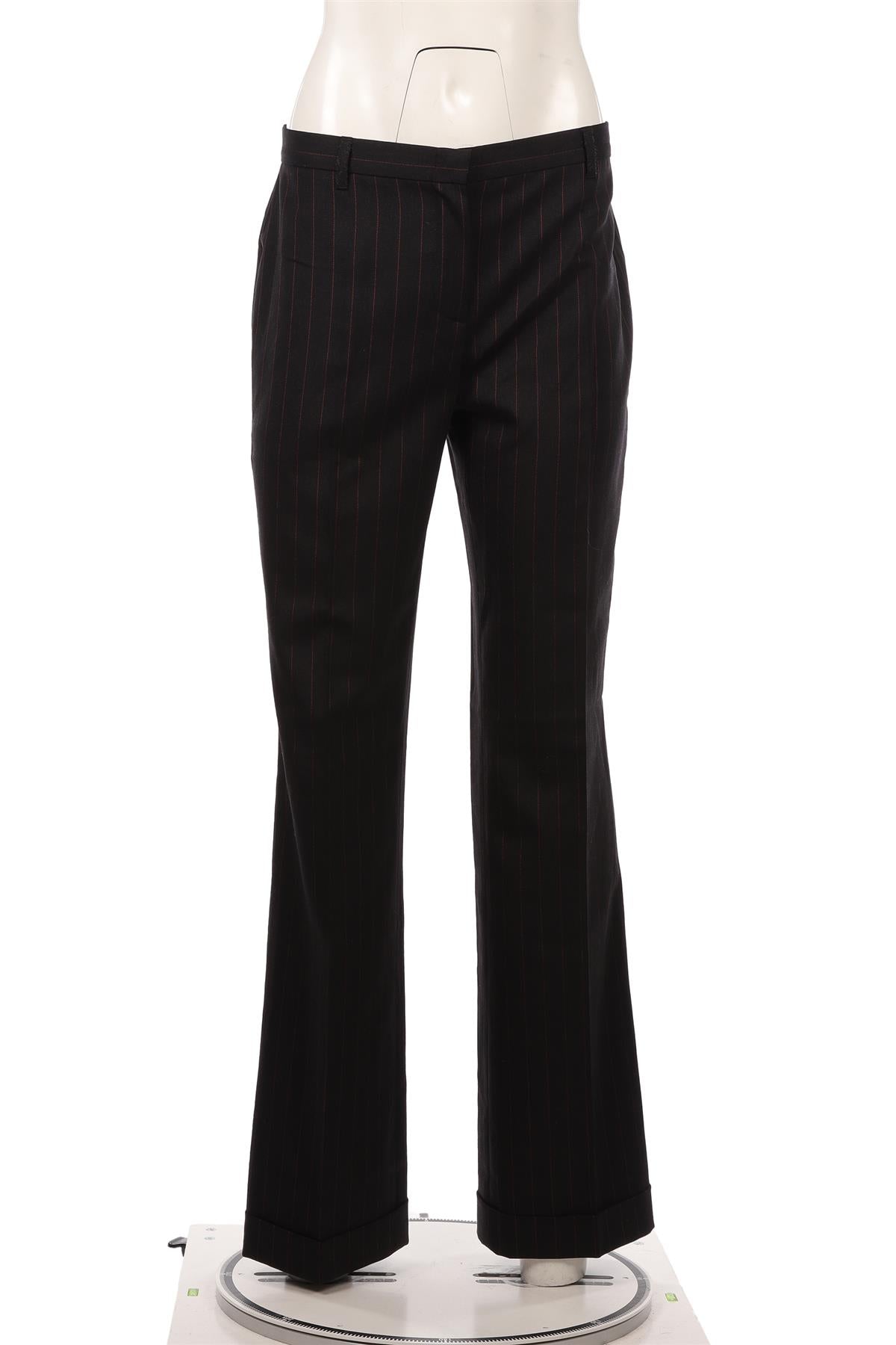 MOSCHINO CHEAP AND CHIC BLACK WOOL STRAIGHT LEG PANTS IT 44 UK 12