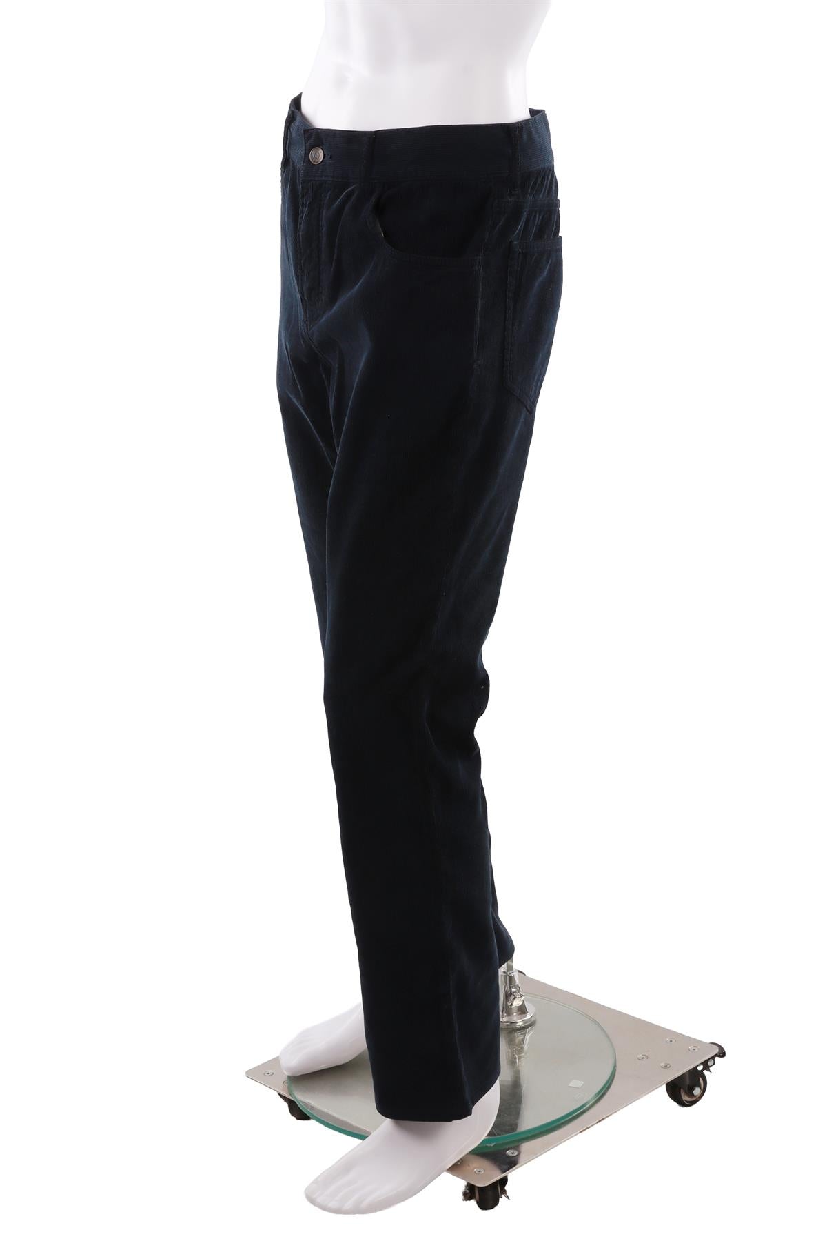 NAVY MEN'S CORDUROY STRAIGHT LEG PANTS
