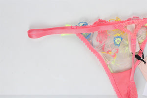 AGENT PROVOCATEUR PINK BRA AND THONG SET UK 34 E/2