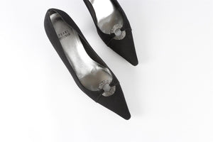 STUART WEITZMAN BLACK SATIN PUMPS EU 37 UK 4 US 7