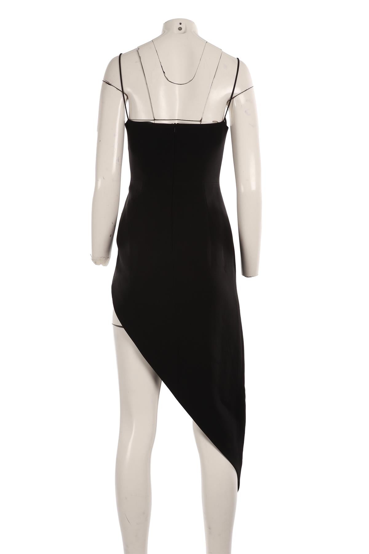 DAVID KOMA BLACK CREPE MIDI DRESS UK 8