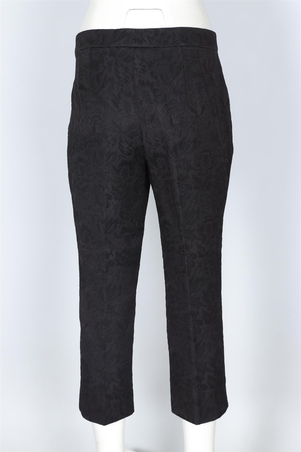 DOLCE & GABBANA BLACK COTTON STRAIGHT LEG PANTS IT 46 UK 14