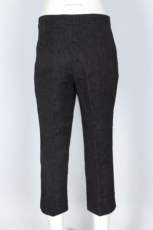 DOLCE & GABBANA BLACK COTTON STRAIGHT LEG PANTS IT 46 UK 14