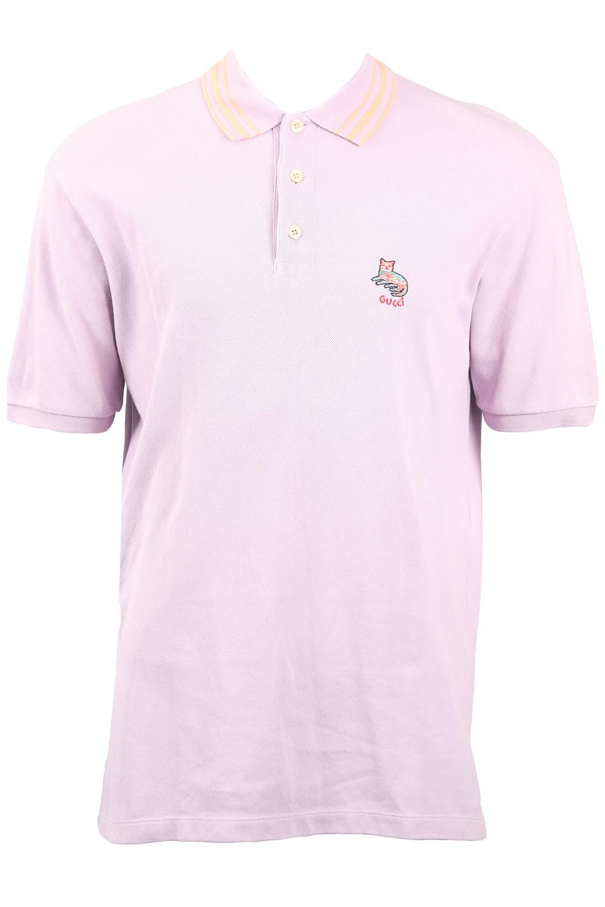 GUCCI MEN'S COTTON POLO SHIRT SMALL