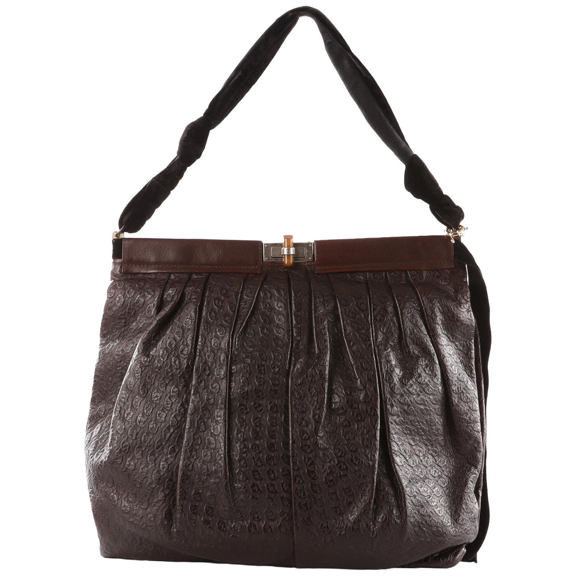 LANVIN BROWN LEATHER SHOULDER BAG