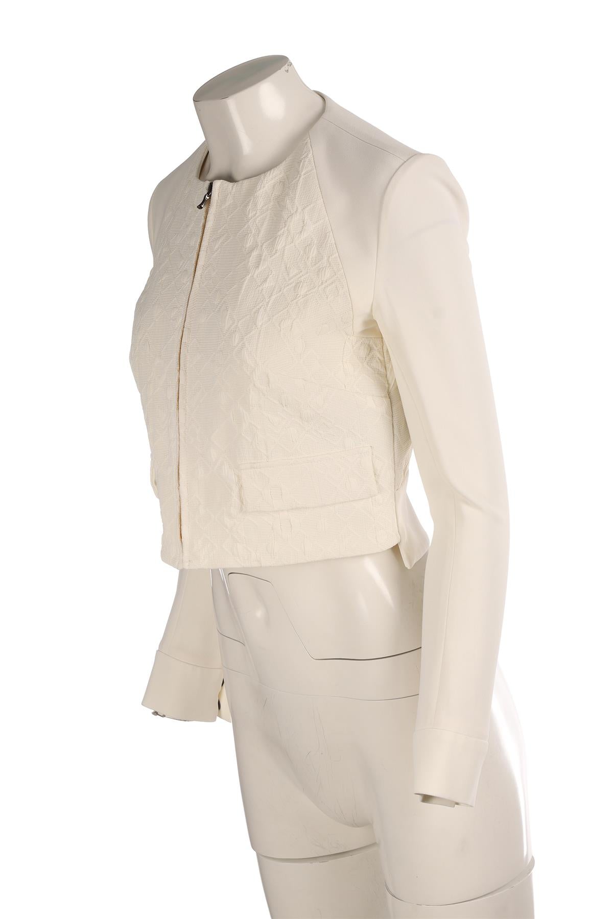 ROLAND MOURET WHITE CREPE JACKET UK 10
