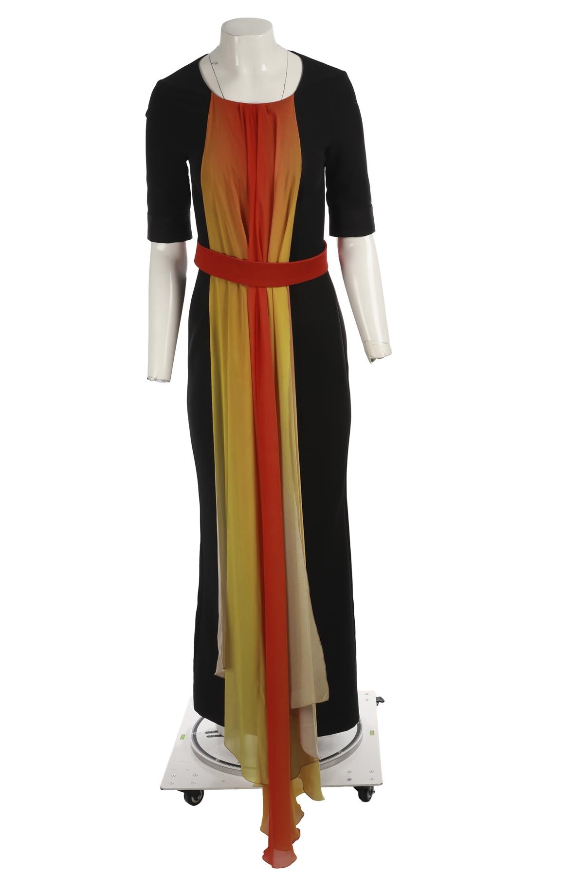 JONATHAN SAUNDERS + LULU & CO MULTI SILK MAXI DRESS UK 10