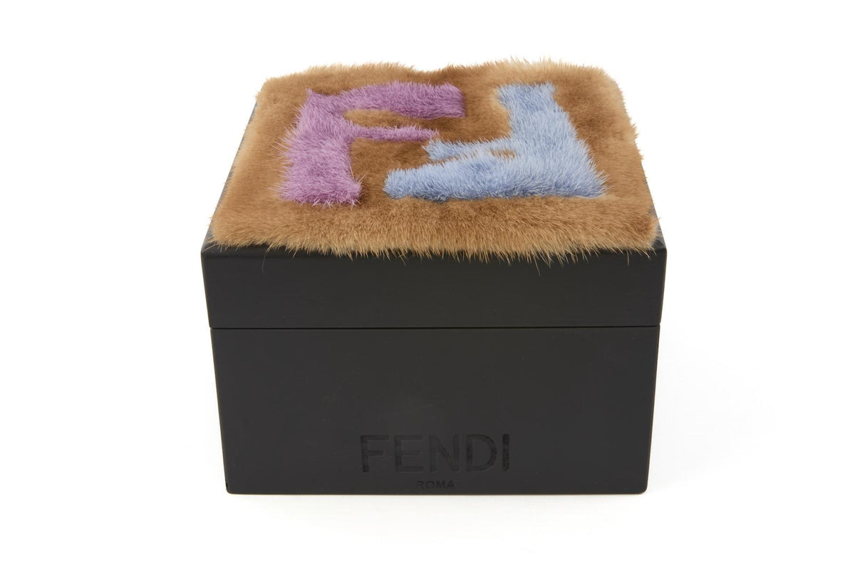 FENDI BLACK MINK FUR TRINKET BOX