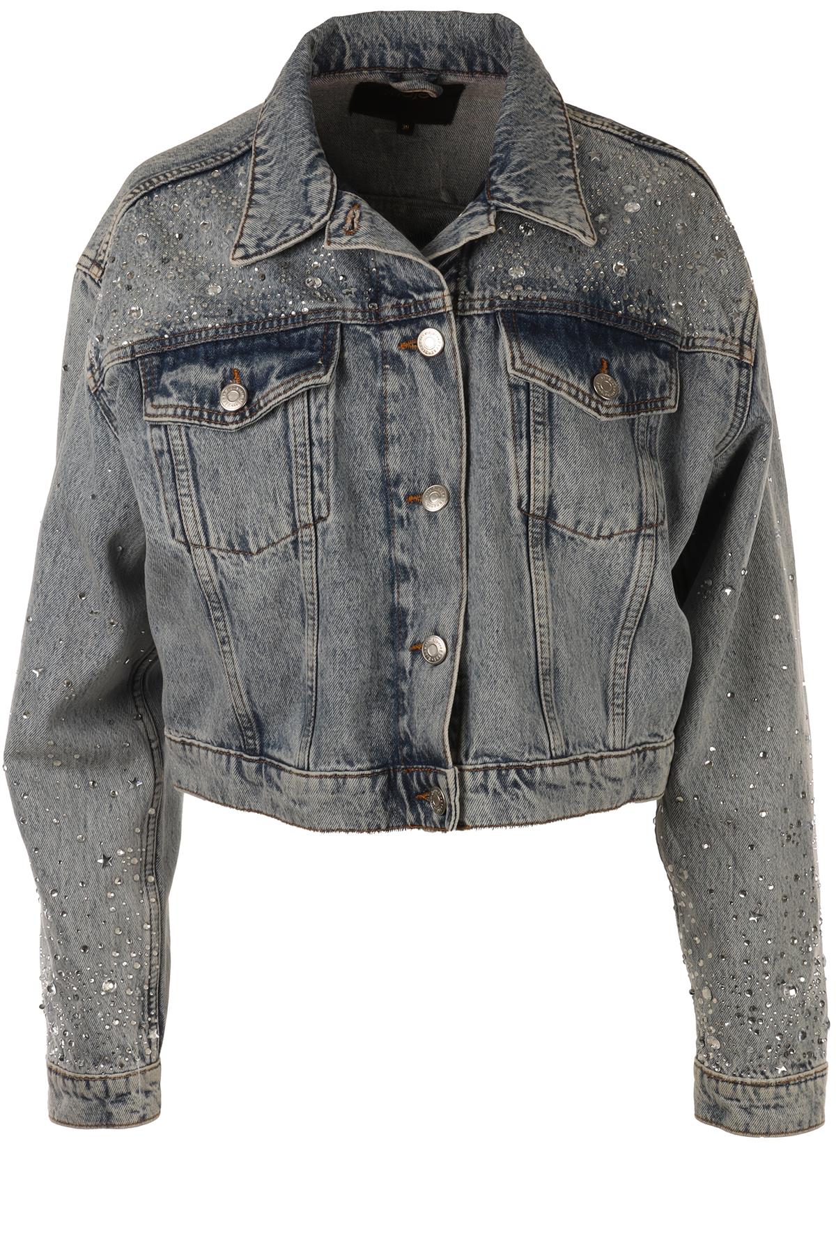 MAJE BLUE DENIM JACKET FR 38 UK 10