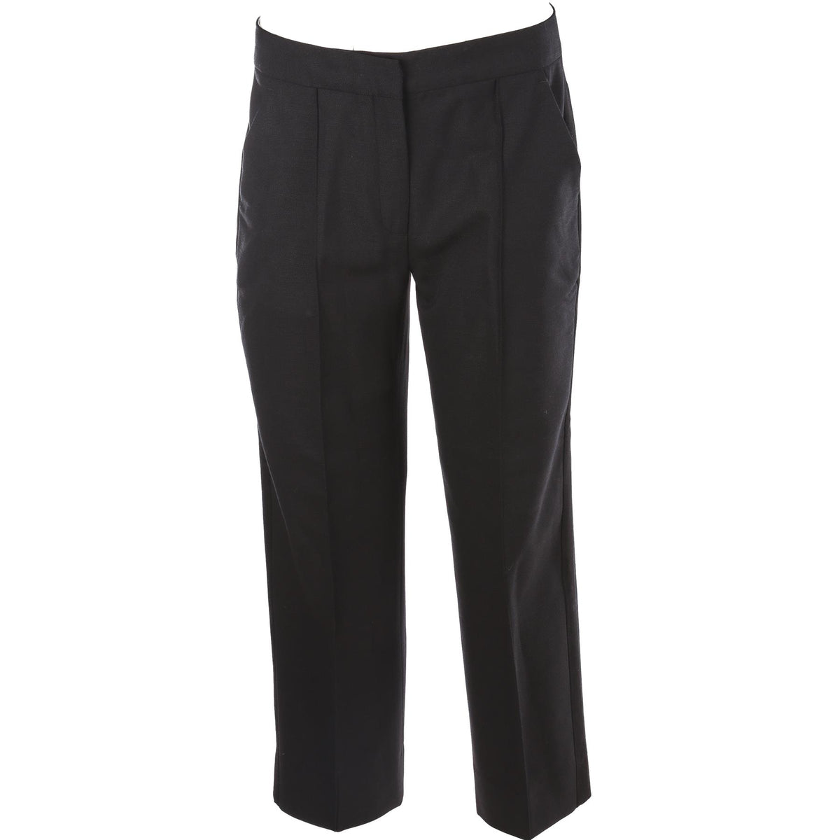 ME+EM BLACK WOOL STRAIGHT LEG PANTS UK 10