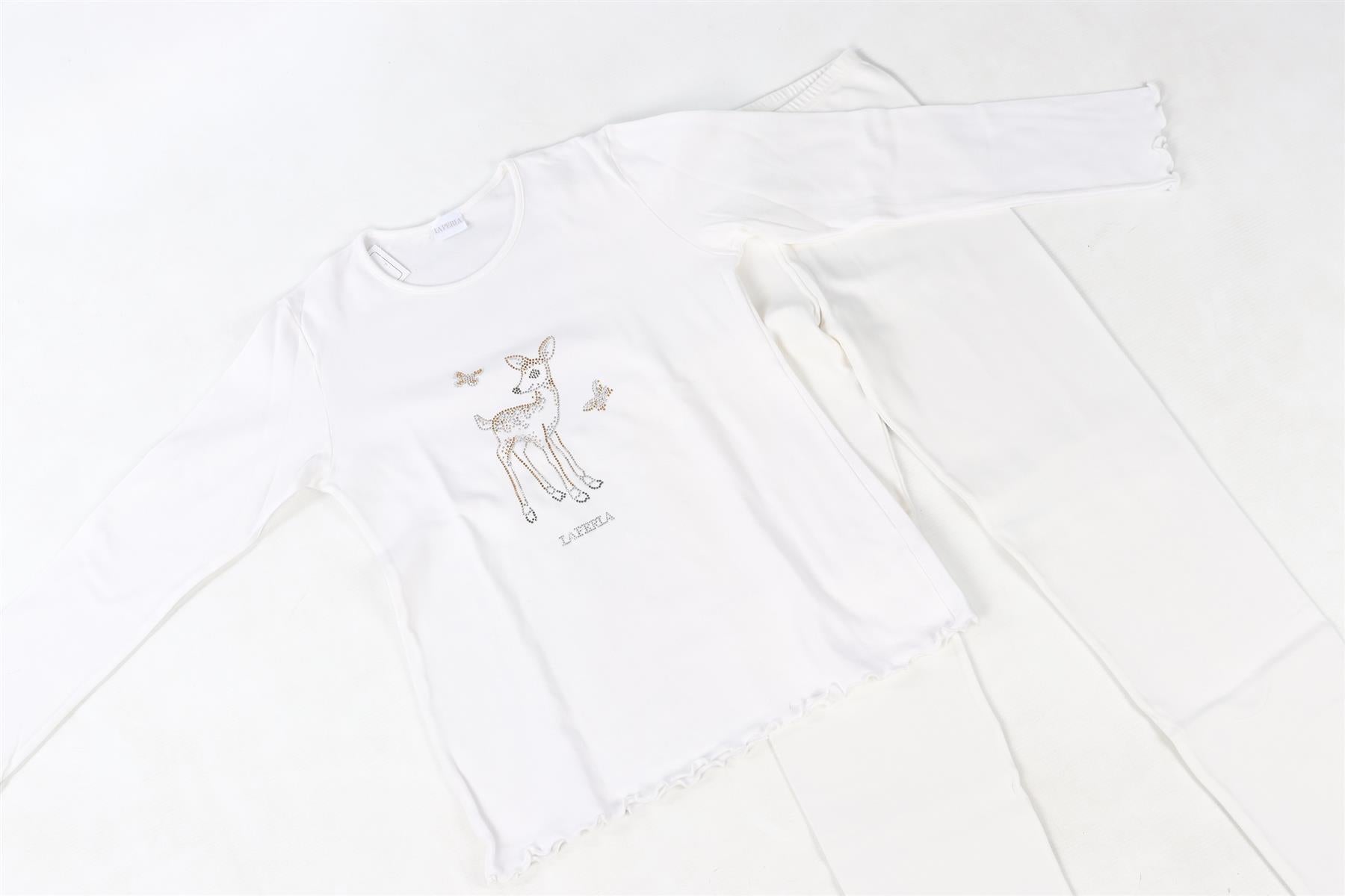 LA PERLA WHITE KIDS GIRLS PYJAMA SET 12 YEARS
