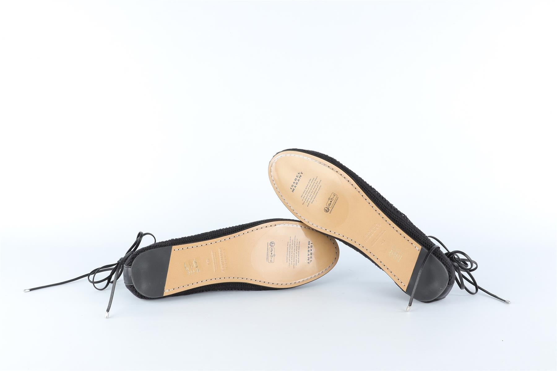 ISABEL MARANT BLACK FABRIC BALLET FLATS EU 41 UK 8 US 11