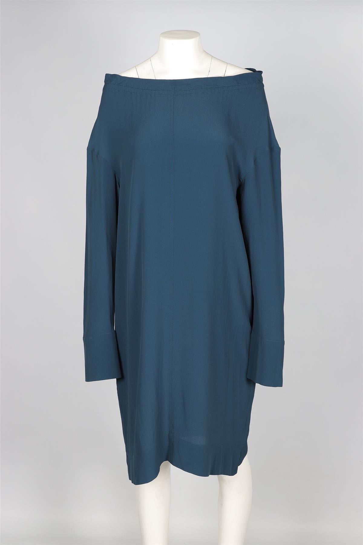 MARNI BLUE SILK MIDI DRESS IT 44 UK 12