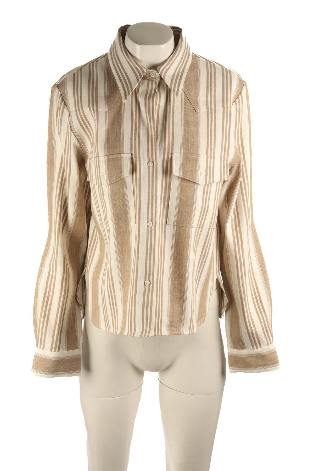 TWP BEIGE HEMP SHIRT LARGE