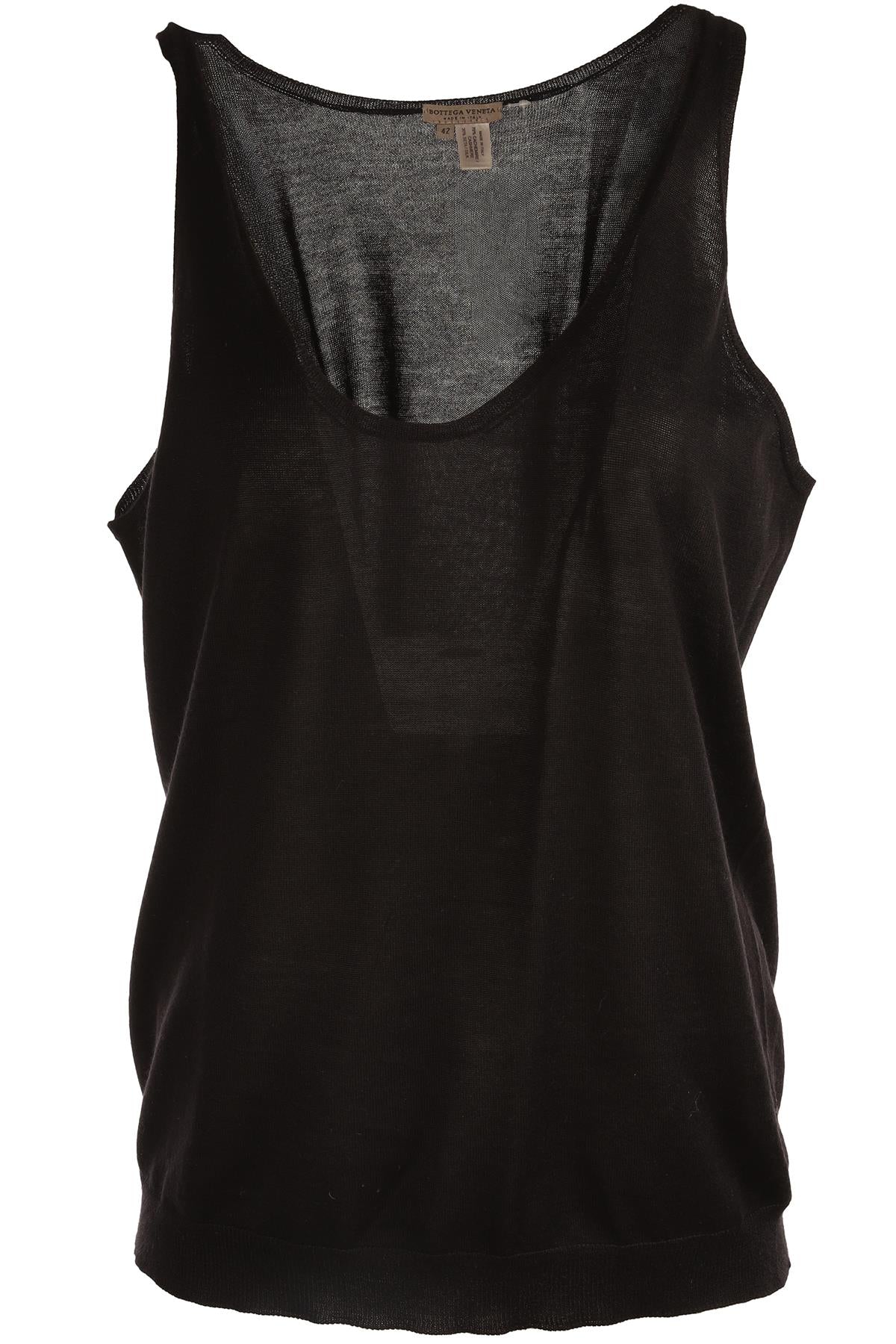 BOTTEGA VENETA BLACK CASHMERE TOP IT 42 UK 10