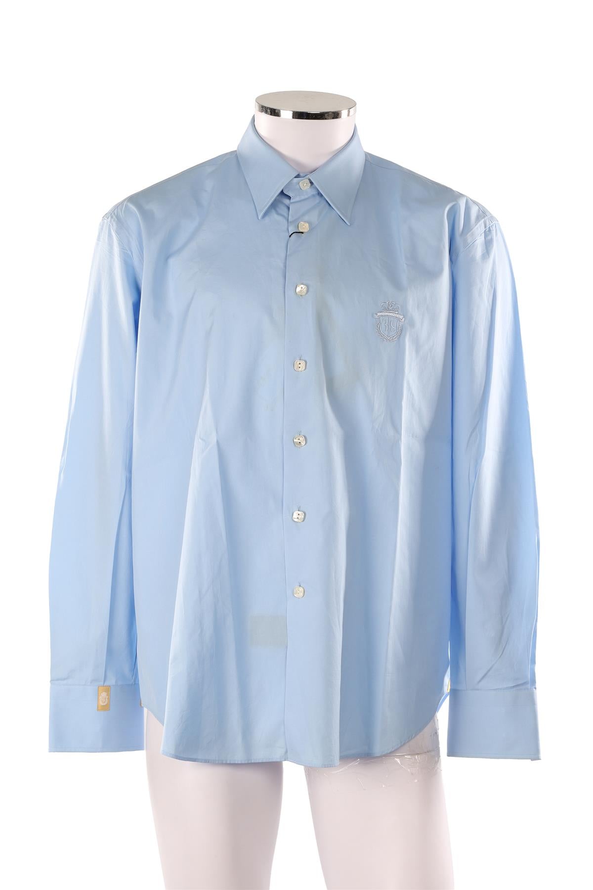 BILLIONAIRE BLUE MEN'S COTTON SHIRT XLARGE