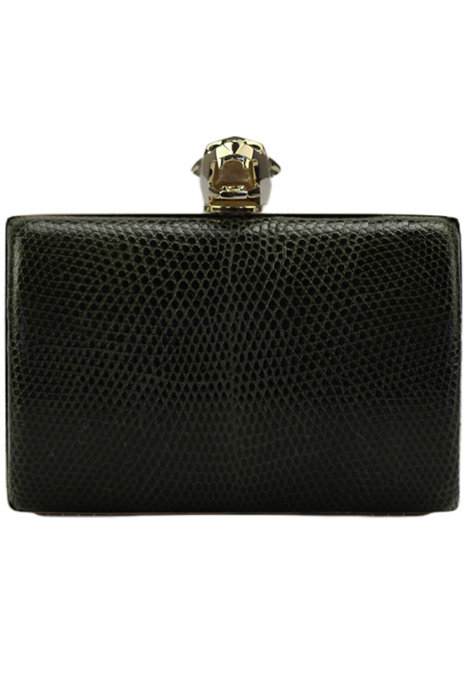 STARK SNAKESKIN AND SILVER TONE CLUTCH