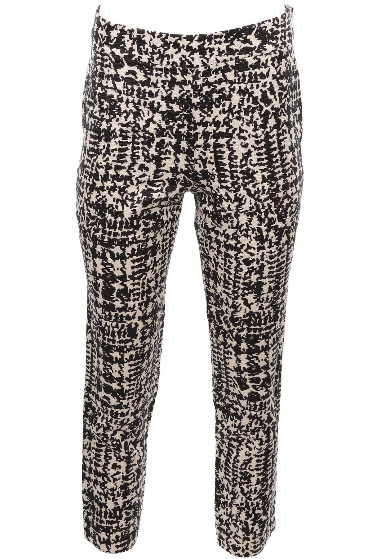 CH CAROLINA HERRARA BLACK COTTON STRAIGHT LEG PANTS FR 36 UK 8