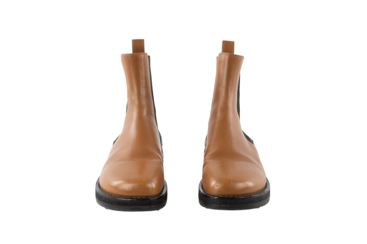 THE ROW TAN GAIA LEATHER ANKLE BOOTS EU 38 UK 5 US 8
