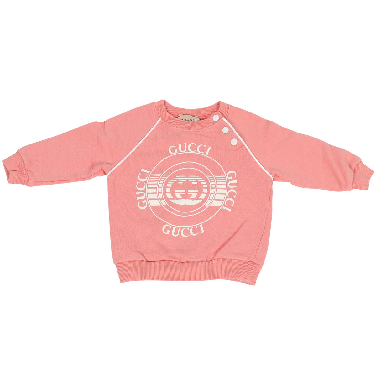 GUCCI PINK BABY GIRLS COTTON SWEATSHIRT 9-12 MONTHS