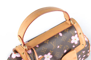 LOUIS VUITTON + TAKASHI MURAKAMI BROWN 2003 SAC RETRO PM CHERRY BLOSSOM MONOGRAM TOTE BAG