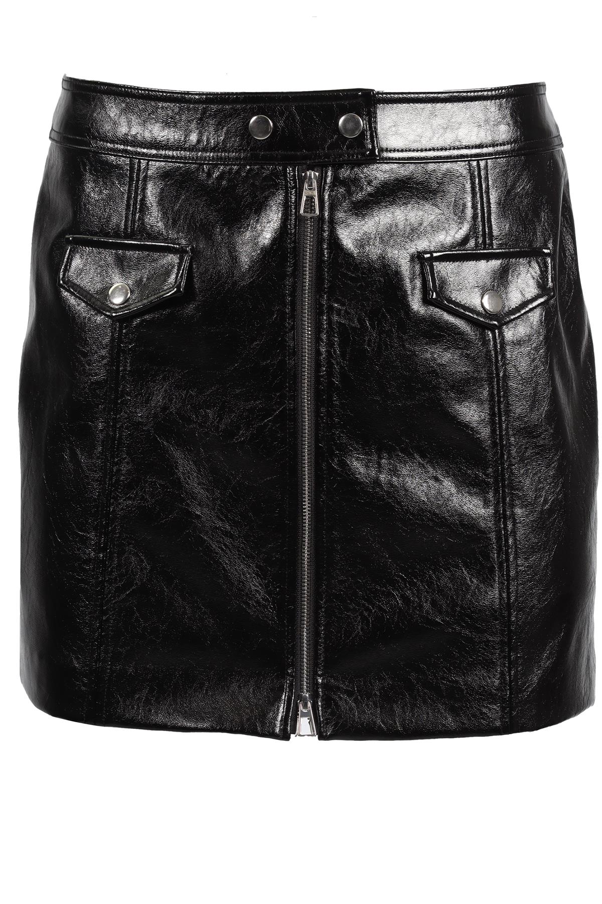 RAILS BLACK FAUX LEATHER MINI SKIRT US 0 UK 4