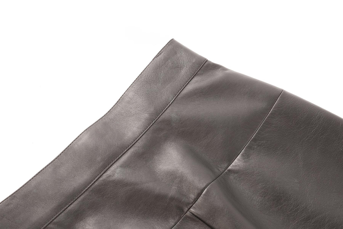 PRADA BLACK LEATHER MIDI SKIRT IT 36 UK 4