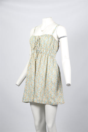 FAITHFULL THE BRAND FLORAL PRINT CHIFFON MINI DRESS SMALL