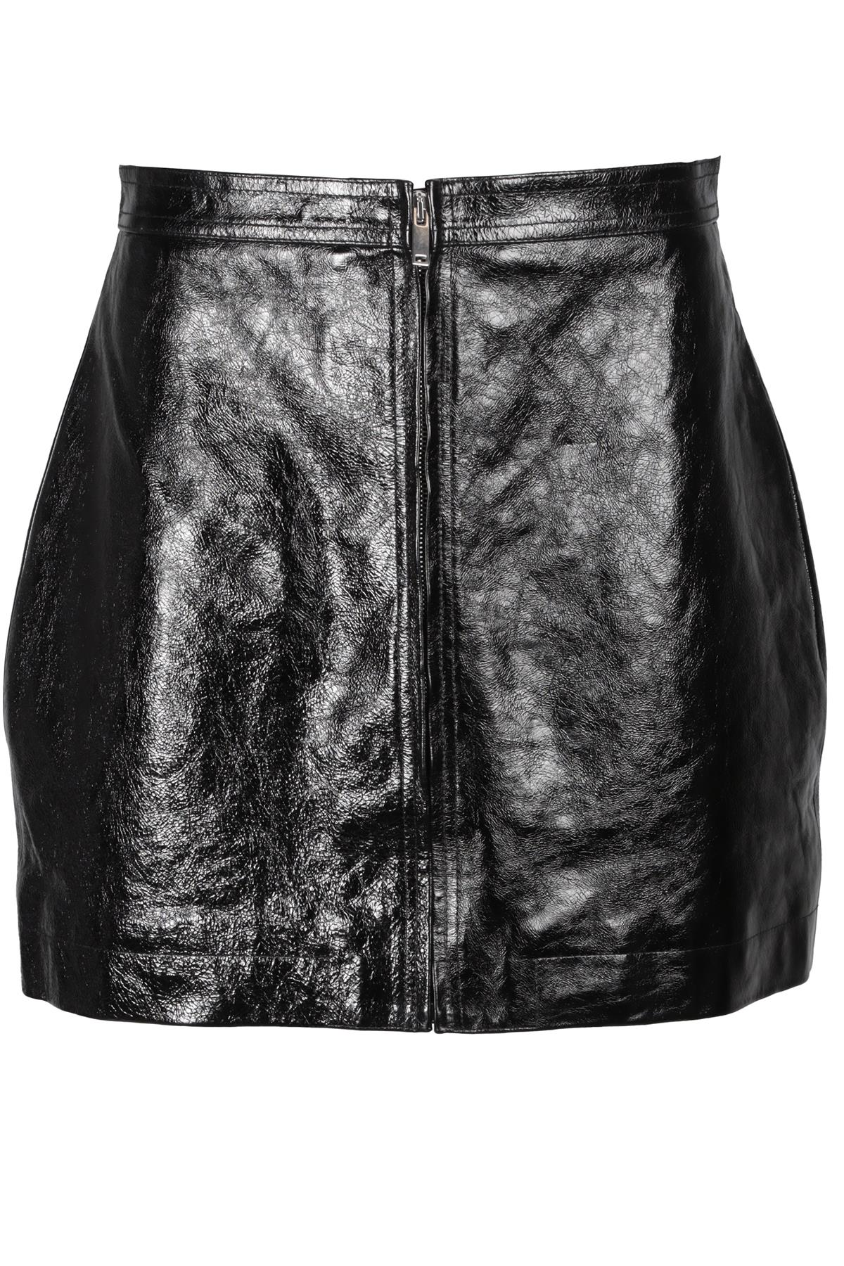 VALENTINO BLACK LEATHER MINI SKIRT IT 40 UK 8