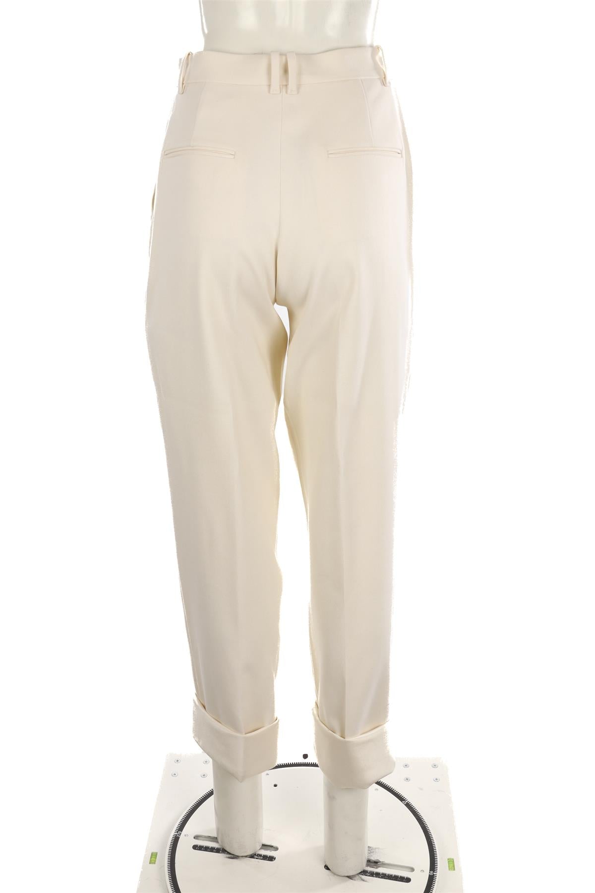 THE ROW CREAM WOOL STRAIGHT LEG PANTS US 2 UK 6