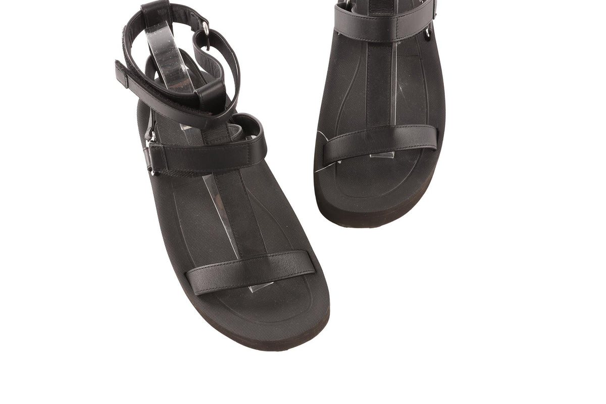 HERMÈS BLACK ENID LEATHER PLATFORM SANDALS EU 36 UK 3 US 6