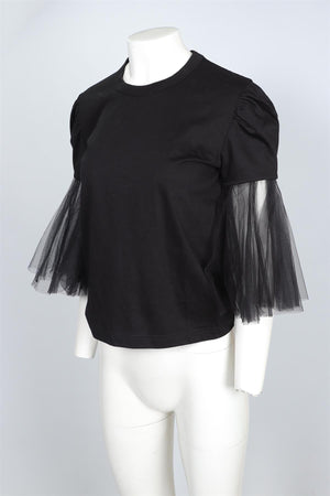 NOIR KEI NINOMIYA BLACK COTTON T-SHIRT MEDIUM