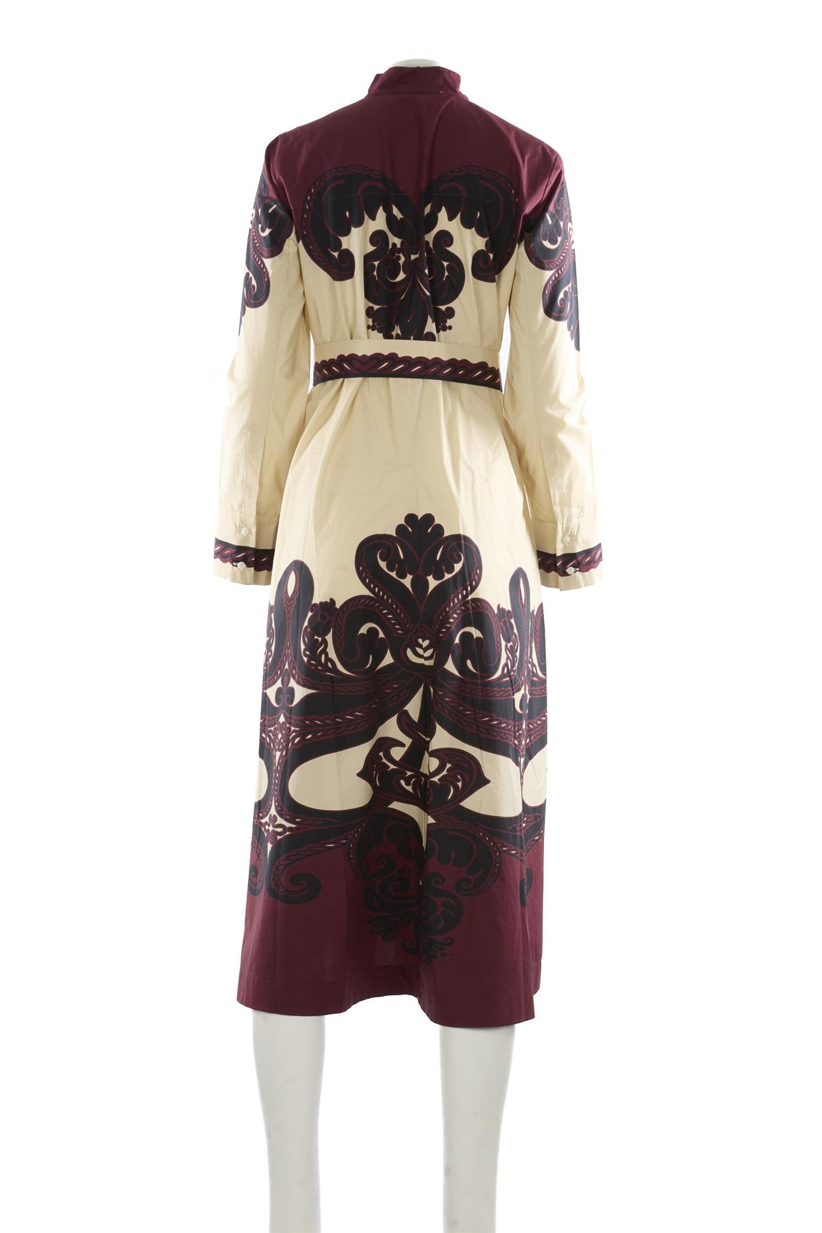LA DOUBLE J BURGUNDY COTTON MAXI DRESS XSMALL