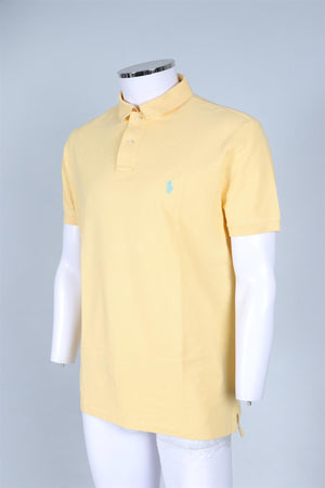 POLO RALPH LAUREN YELLOW MEN'S COTTON POLO SHIRT LARGE