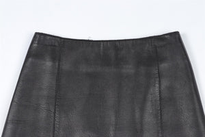 MAJE BLACK LEATHER MINI SKIRT FR 36 UK 8