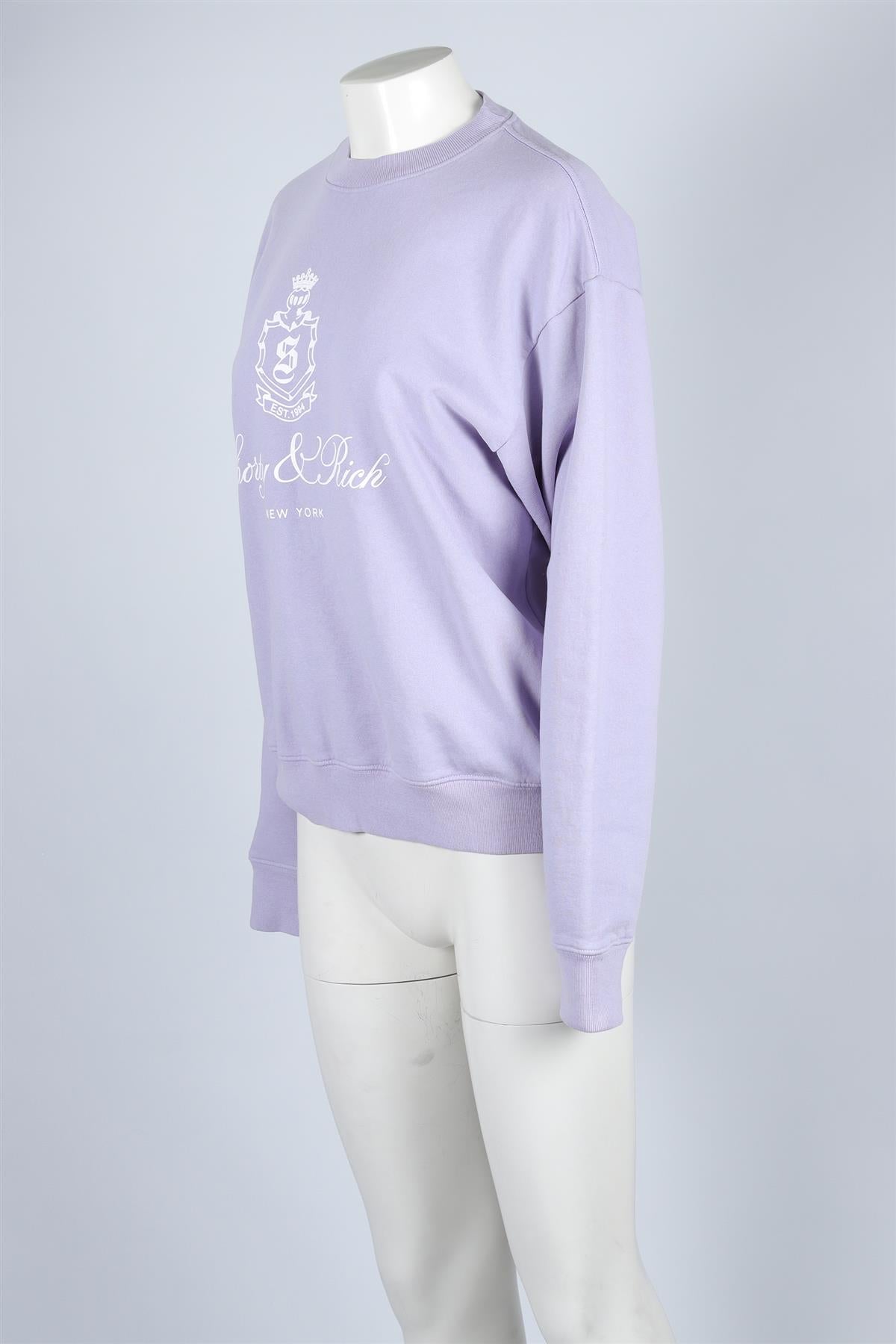 SPORTY & RICH PURPLE COTTON SWEATSHIRT MEDIUM