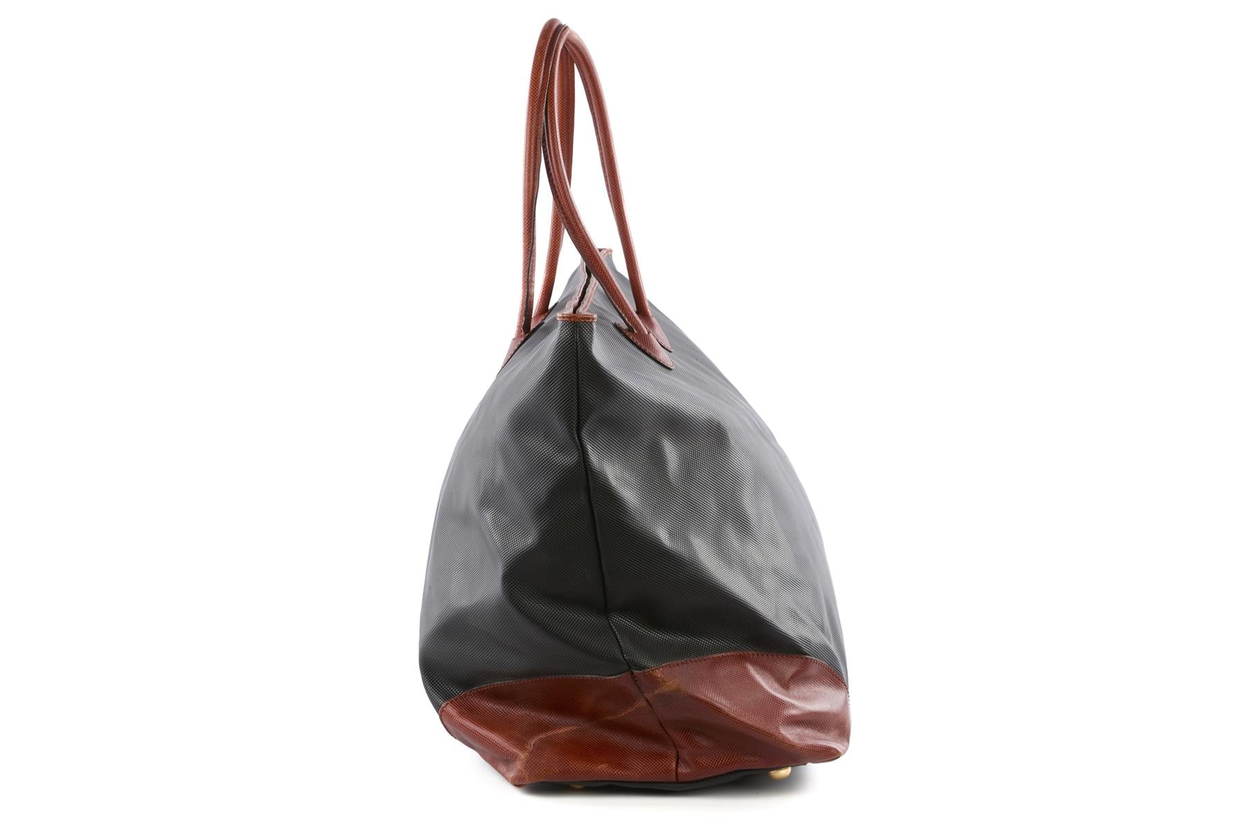 BOTTEGA VENETA BLACK VINTAGE MARCO POLO LEATHER TOTE BAG