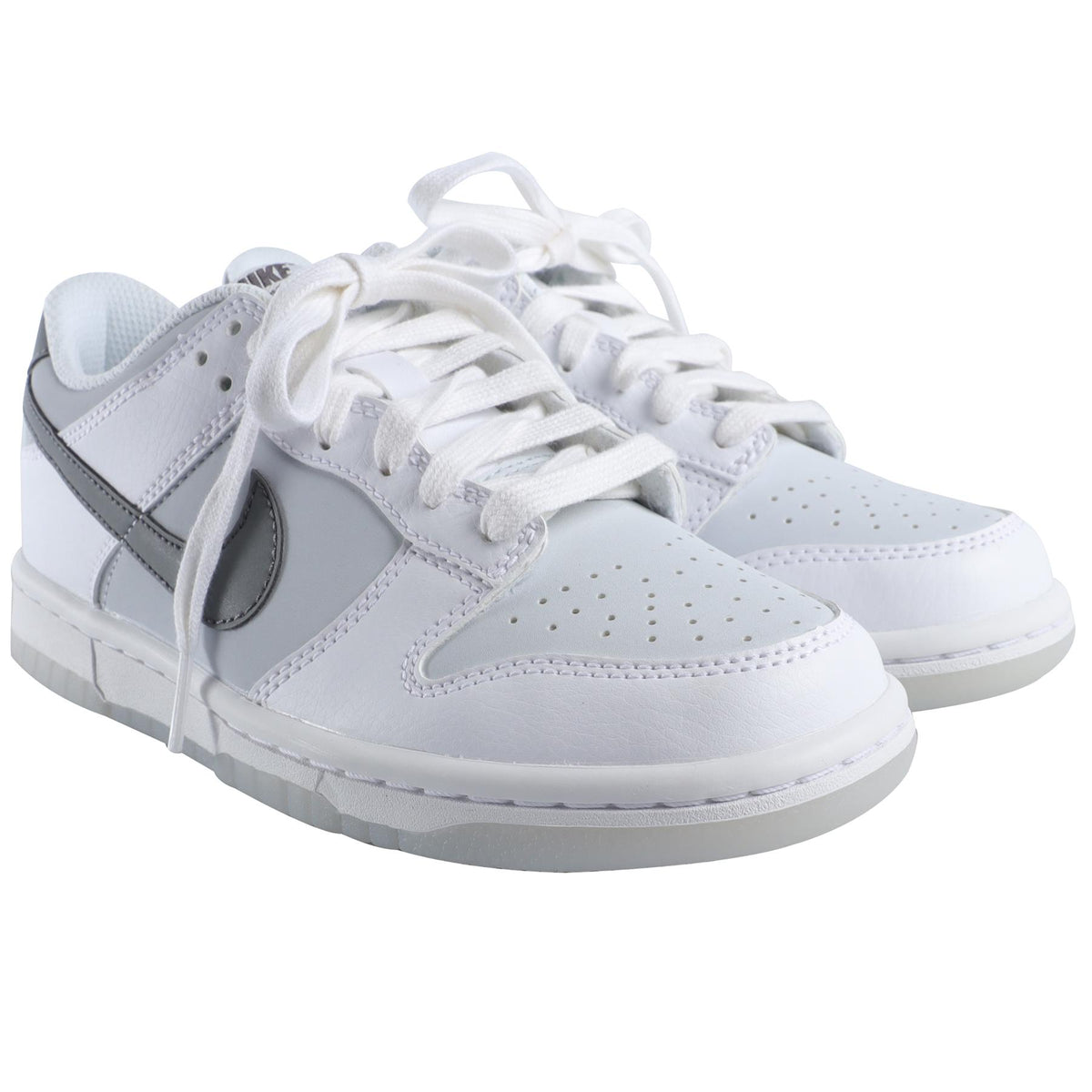 NIKE GREY KIDS LEATHER SNEAKERS EU 35.5 UK 3 US 3.5