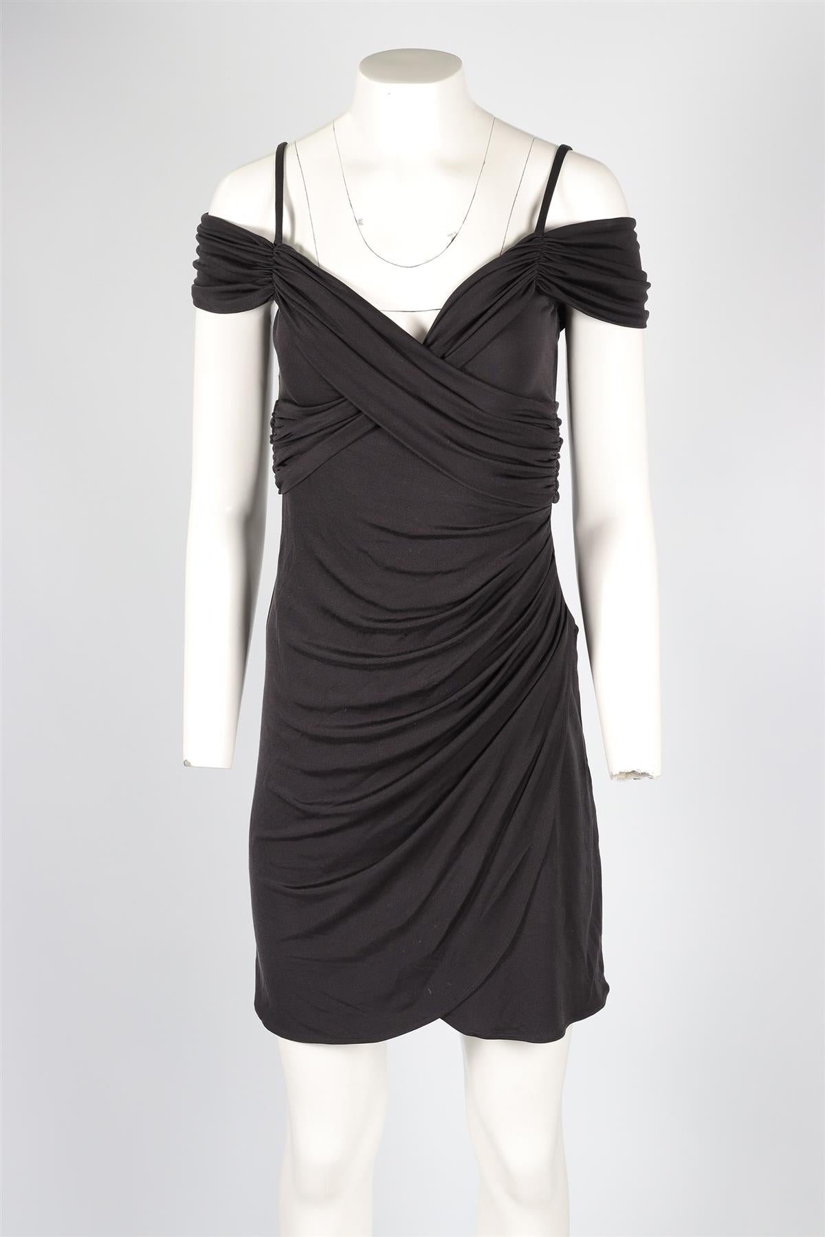 TEMPERLEY LONDON BLACK JERSEY MINI DRESS UK 8