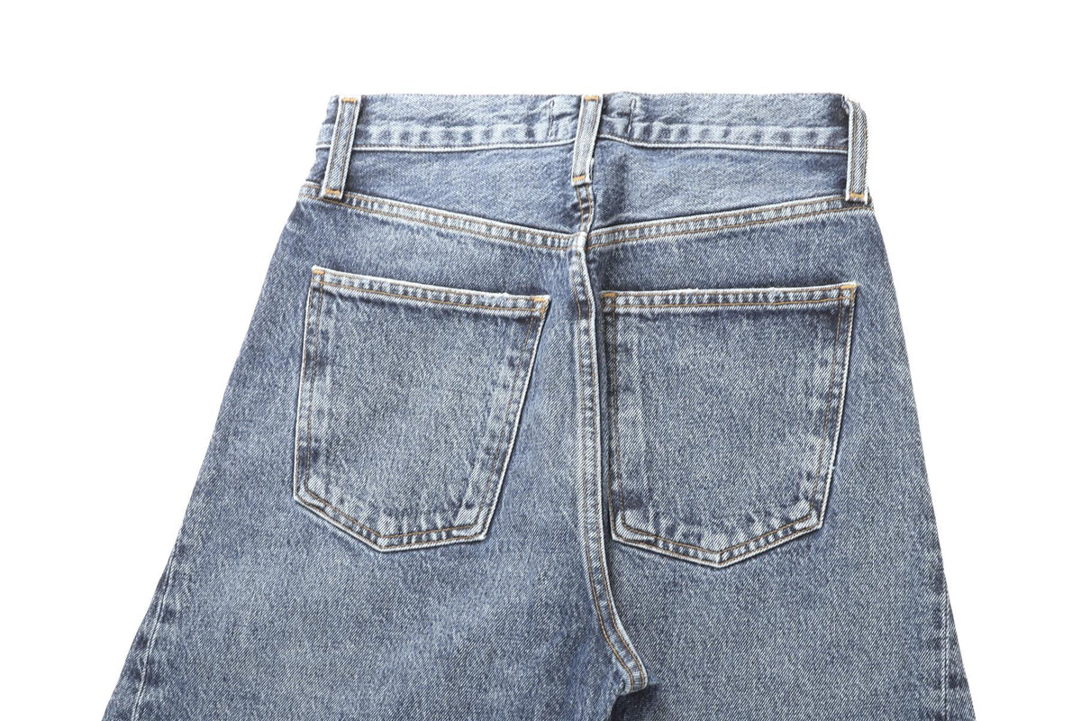 AGOLDE BLUE HIGH RISE BARREL LEG JEANS W24 UK 6