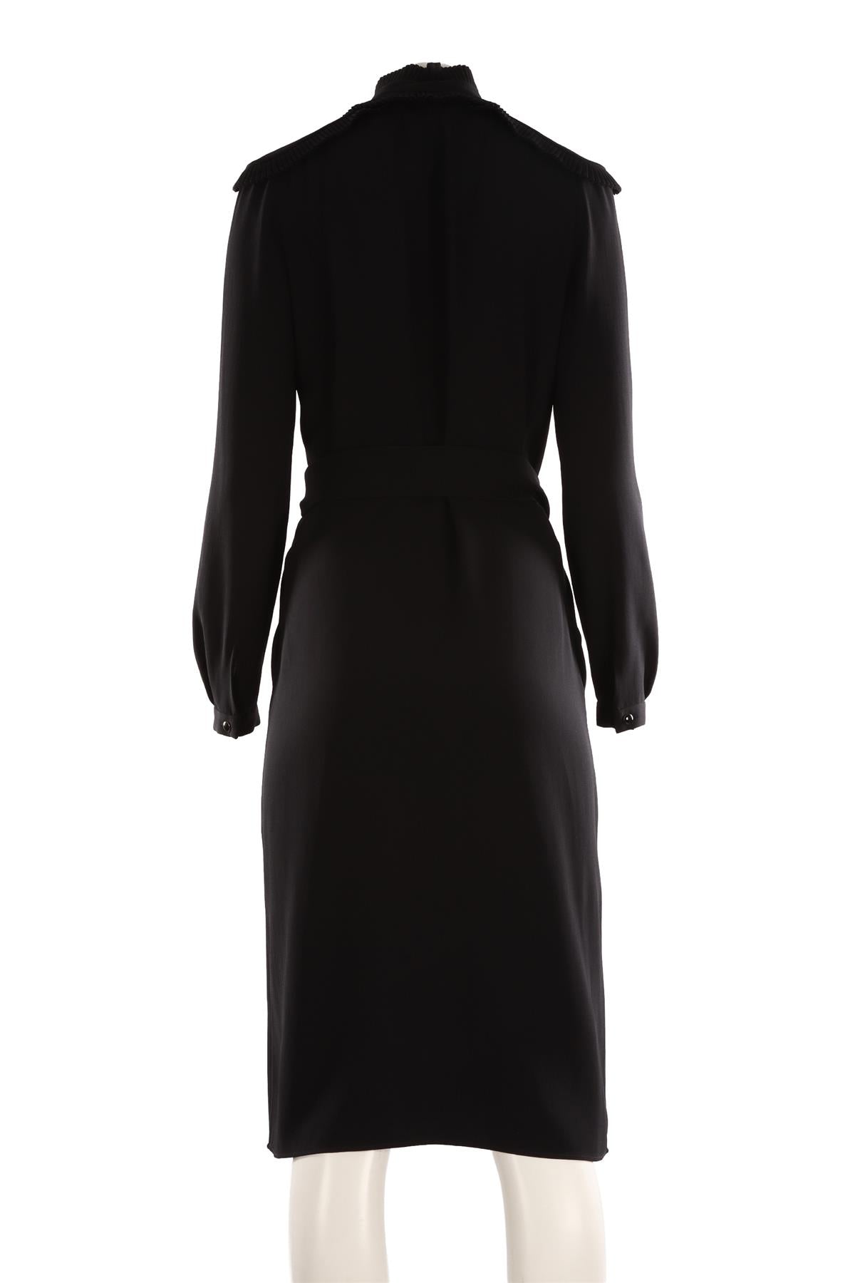 VANESSA SEWARD BLACK CREPE MIDI DRESS FR 38 UK 10