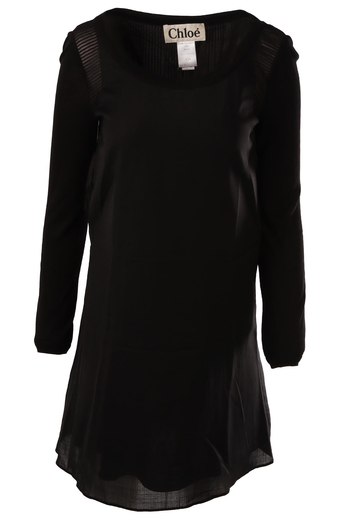 BLACK SILK MINI DRESS